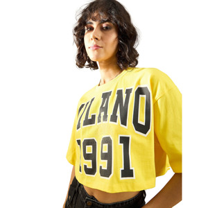 Camisetas de Verano Personalizadas de Algodón 200Gsm para Mujer, Diseño Recortado, Estampado, Corte Holgado, Top Corto de Tela Jersey para Chicas - Product Image 4