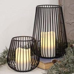 Gold and Black <b>Pillar</b> <b>Candle</b> Holder and Lanterns <b>Large</b> Size <b>Candle</b> Holder Hanging Lantern for Home & Garden Christmas Decoration - Product Image 3