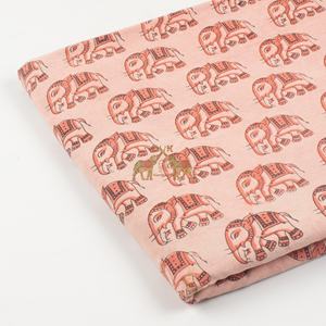 Nouveau design personnalisé, tissu en coton imprimé Sanganeri avec motif animal, éléphant, bébé - Product Image 6