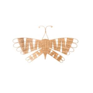 Escultura de mariposa voladora natural hecha a medida, decorada con ratán, artículo de mimbre sostenible para habitación infantil, diseño colgante. - Product Image 3