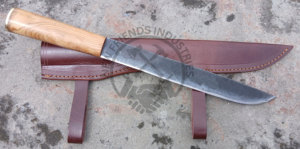 Cuchillo Vikingo Seax de Acero al Carbono Forjado a Mano, Hoja de 11 Pulgadas, Ambidiestro, Mango de Madera de Nogal con Empuñadura de Latón, Cuchillo de Caza Multiusos - Product Image 2