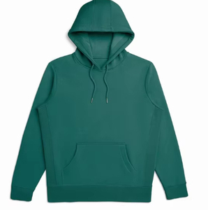 เสื้อฮู้ดสีฟ้าอ่อนสำหรับผู้ชาย ผ้าฝ้าย 100% เฟรนช์เทอร์รี่ ทรงลำลอง สีพื้น ใส่สบาย มีกระเป๋าหน้า - Product Image 5
