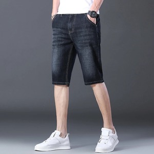 Pantalones Cortos de Mezclilla Casuales para Hombre 2026, Estilo Urbano, Elásticos, Rectos, de Algodón, Color Sólido - Product Image 6
