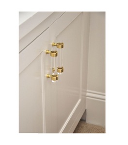 Transparent Acrylic Brass Furniture <b>Pulls</b> Handles Long Handle for Kitchen <b>Drawer</b> Cabinet Wardrobe Door Handle Best Selling Item - Product Image 1