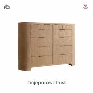Commode moderne en bois massif à 6 tiroirs, grain de bois naturel, meuble de rangement pour chambre à coucher, mobilier de luxe pour hôtel et maison - Product Image 4