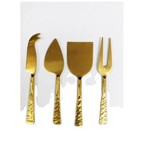 ชุดชีสทองเหลืองบริสุทธิ์4ชิ้น,ที่ปาดชีสและมีดดีไซน์ใหม่ชุดชีสโลหะ - Product Image 1