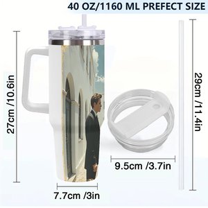 Vaso de acero inoxidable con logo personalizado de 40 oz para premios de torneos de tiro con arco - Product Image 4