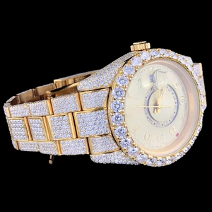 Reloj de Pulsera de Oro con Diamantes Moissanite de Alta Calidad, Personalizado, Totalmente Cubierto de Diamantes, Moderno y Elegante, de Acero Inoxidable para Hombre - Product Image 2