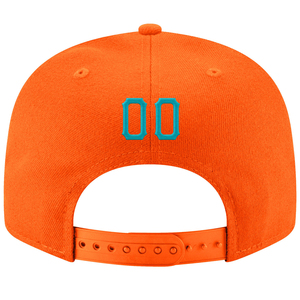 Gorra de Béisbol Naranja de 6 Paneles con Bordado 'G' Turquesa en el Panel Frontal, Ajustada, Unisex, Estilo Casual para Primavera/Verano - Product Image 2