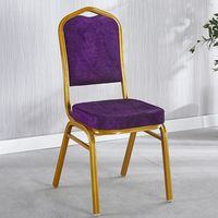 Chaises de banquet modernes en métal doré empilables pour hôtels et restaurants (vente en gros)