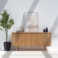 Buffet Grand Column Vandana Lunaris, meuble d'appoint minimaliste moderne en bois massif