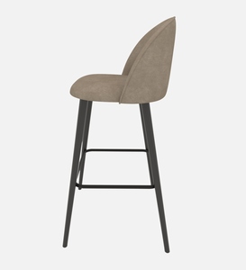 Elegant Modern Bar Chair Light Brown PU <b>Leather</b> Cushioned Seat Adjustable Counter Height with Metal Frame for Apartment Use - Product Image 5