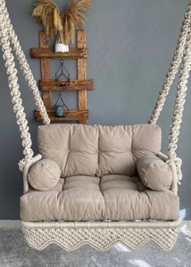 <b>Macrame</b> Hammock Chair, Large <b>Macrame</b> Swing, Hanging Cotton <b>Macrame</b> Hammock Chair, <b>Macrame</b> Swing Chair, <b>Macrame</b> handmade Swing - Product Image 2