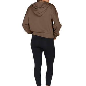 Sudadera Corta de Mujer de Alta Calidad, Estilo Casual Urbano, Hombros Caídos, Transpirable, Ecológica, Tejida, Personalizada, a Bajo Precio - Product Image 2