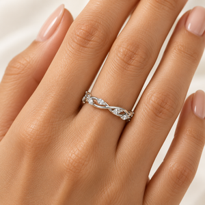 แหวนเพชรทรงมาควิสแบบคลาสสิค ลายใบไม้ 10K 14K 18K ทองคำ 925 935 เงิน สำหรับวันครบรอบแต่งงานและงานแต่งงาน เครื่องประดับชั้นดี - Product Image 2