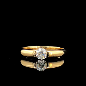 Anillo de Mujer con Diamante Cultivado en Laboratorio de 0.50 CT, Corte Redondo, Oro Sólido de 14K - Product Image 2