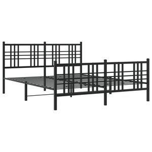 Cadre de lit rectangulaire traditionnel de 59 x 79 pouces en acier noir - Product Image 2