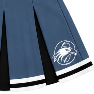 Ensemble d'uniformes de cheerleading pour filles, tenue athlétique personnalisée pour équipe de cheerleading, haut court sans manches, jupe plissée évasée, pompons assortis - Product Image 6