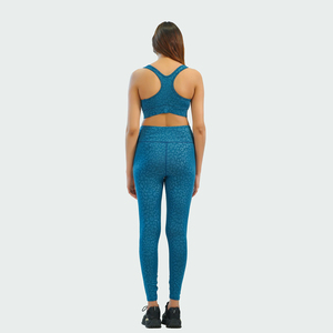 OEM Yoga Set Supplier Polyester Spandex Ribbed Gym Wear Custom Logo Design Sports <b>Bra</b> Leggings <b>Low</b> MOQ Manufacturer - Product Image 5