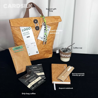 Ensemble cadeau d'entreprise durable CARDSILK pour la promotion commerciale et les clients VIP avec carnet écologique, crayon, tasse à café, style naturel