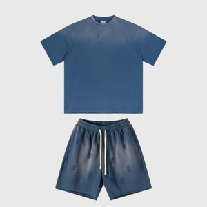 Ensembles d'été pour hommes : T-shirts à manches courtes et shorts de jogging à jambes larges – Tenues décontractées respirantes deux pièces pour homme - Product Image 5
