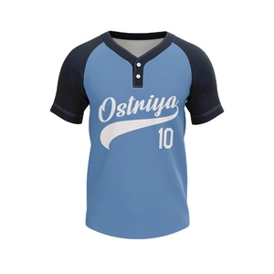 Uniformes de Béisbol y Sóftbol Personalizados con Impresión por Transferencia de Calor, de Dos Botones y Manga Corta, para Equipos y Clubes - Product Image 1