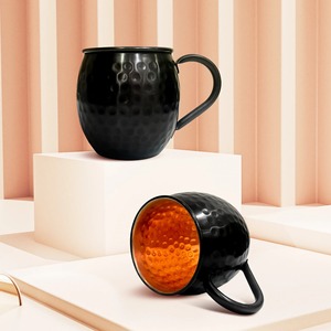 Verres à cocktail martelés en cuivre noir 60ML 550ML – Mugs Moscow Mule martelés en métal pour café et vin - Product Image 1