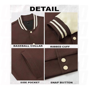 Men's Fashion Varsity <b>Jacket</b> Casual Letterman Baseball Bomber <b>Jacket</b> Classic College Button Up Outerwear Spring Fall Streetwear - Product Image 4