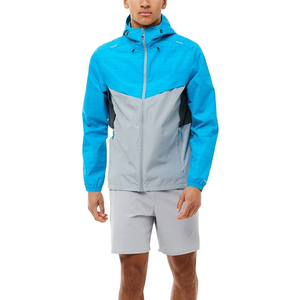 Custom <b>Zip</b>-<b>Up</b> Lightweight Solid Nylon Waterproof Windbreaker 2 in 1 Hoodie & Track <b>Jacket</b> Short Set Men - Product Image 1