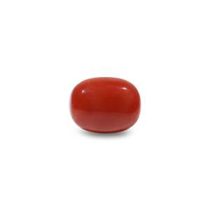 Natural Red Coral Oval Cabochon Loose Gemstone 8.25 Carat Certified Wholesale - Product Image 1