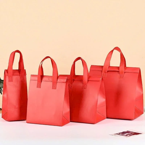 Insulated Lunch Bag PP Non-Woven Fabric With Handle Closure Food Storage Cooler Bag for Picnic, Milk Tea Fast Food Takeaway - Product Image 4