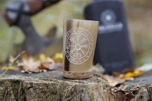 Tasse à boire en corne de buffle noire naturelle, sculptée avec un motif de dragon viking, artisanat naturel, objet de collection, thème animal, durable, UO - Product Image 6