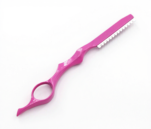 Tijeras de Entresacar IKZARSA Azules con Hoja de Acero al Carbono, 29 Dientes, Diseño de Mango Largo para Diestros, para Barberos y Uso en Salones - Product Image 3