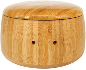 Bol de rangement pour fil en bois fait main avec couvercle amovible, support de pelotes de fil en bois de qualité supérieure pour accessoires de tricot, crochet et couture - Product Image 2
