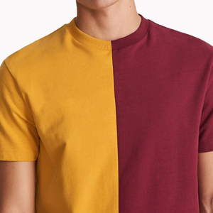 Camiseta de Hombre de Moda, Venta en Línea, Precio al por Mayor, Corte Regular, Estilo Casual, Diseño Bicolor Amarillo y Marrón - Product Image 5