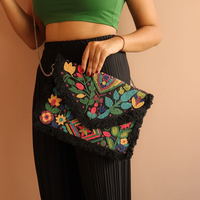 Dompet Clutch Bordir India Buatan Tangan Berkualitas Tinggi Wanita Mewah Mode Etnik Tas Pesta Pernikahan Dekorasi Cermin Berhias Manik-manik