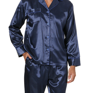 Pijamas de Hombre de Manga Corta, 100% Seda Satén, Ligeros, Talla Personalizada, Bolsillos, Color y Diseño Personalizables, Servicio OEM al por Mayor - Product Image 6