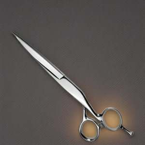 กรรไกรตัดผมสำหรับคนถนัดขวาแบบไม่พับได้ พร้อมใบมีดโค้งทำจากเหล็กกล้าไร้สนิมญี่ปุ่น และด้ามจับเหล็กกล้าไร้สนิมปลายแหลม - Product Image 1