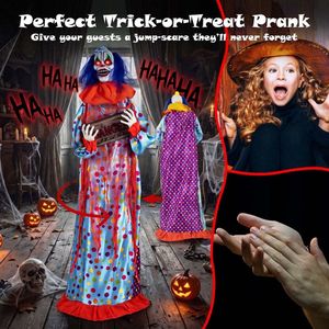 Decorazione Animata di Halloween a Forma di Clown, 1,7 m, con Testa Rimovibile ed Effetti Vocali - Product Image 4