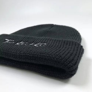 100% Cotton High Quality Custom Embroidered Unisex <b>Winter</b> Knit Beanie <b>Hats</b> Striped Design 48-50cm Head Circumference for Outdoor - Product Image 3