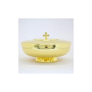 Crisol de Comunión Católica de Lujo Chapado en Oro con Tapa de Pez, Hecho a Mano, de Latón, para Altar de Iglesia - Product Image 2