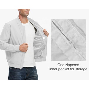 Wholesale Custom Logo Men's Polyester Stand Collar Casual Winter Bomber Jacket Windproof Breathable with Zipper Closure - Product Image 4