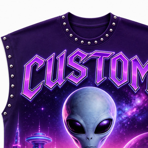 Glory Custom Cropped Graphic DTG Printed Tank <b>Top</b> New Trendy Style Sleeveless Street Wear <b>Rhinestone</b> T Shirt For Unisex - Product Image 3