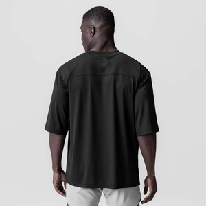 T-shirt Homme Oversize Tendance Coupe Droite 100% Coton Tissu Tricoté Anti-Boulochage Numérique pour Streetwear et Mode Urbaine - Product Image 4