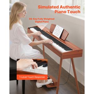 Pianoforte Digitale a 88 Tasti Completamente Pesati con Pedale Triplo Compatto, Adattatore di Alimentazione, Supporto per Tastiera, Supporto per Spartiti 28 - Product Image 2