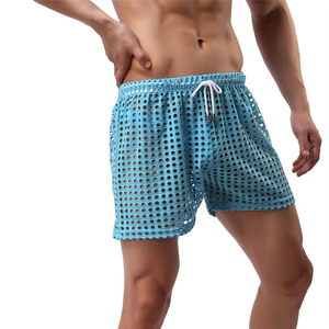 Pantalones Cortos Deportivos de Algodón 100% para Hombre al por Mayor, Transpirables, de Malla Sólida, con Cordón en la Cintura, Estilo Casual Clásico para Playa y Verano - Product Image 1