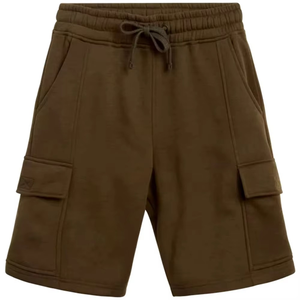 Pantalones Cortos Cargo de Color Sólido para Hombre, Cintura con Cordón, Pantalones Cortos Casuales Tipo Bermuda con Bolsillos, Tela de Algodón Transpirable - Product Image 1