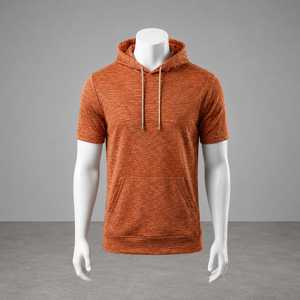 เสื้อฮู้ดแขนสั้นผู้ชาย เสื้อยืดฮู้ดน้ำหนักเบา ชุดออกกำลังกาย - Product Image 1