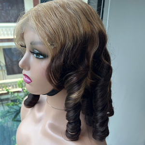 Perruque couleur café ombrée boucle printanière prix humain vietnamien extensions de cheveux d'usine cheveux naturels - Product Image 5