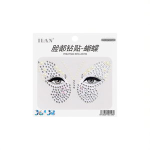 Adesivi con strass per il viso Ilan, design a farfalla per decorazione facciale 36138 - Product Image 1